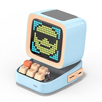 Retro Pixel Art Bluetooth Portable Speaker Alarm Clock DIY LED Screen By APP Electronic Gadget Gift Home decoration