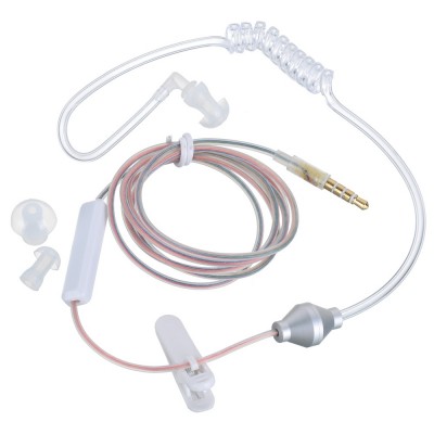 3.5mm Air Tube In Ear Phone Earphone Anti Radiation Earpiece with Microphone