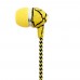 Crack Woven Cord Wired Earphone Universal In-ear Earbuds