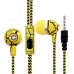 Crack Woven Cord Wired Earphone Universal In-ear Earbuds