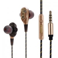 Quad-core Dual Dynamic Double Circle  In-Ear Earphones