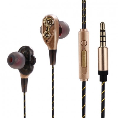 Quad-core Dual Dynamic Double Circle In-Ear Earphones