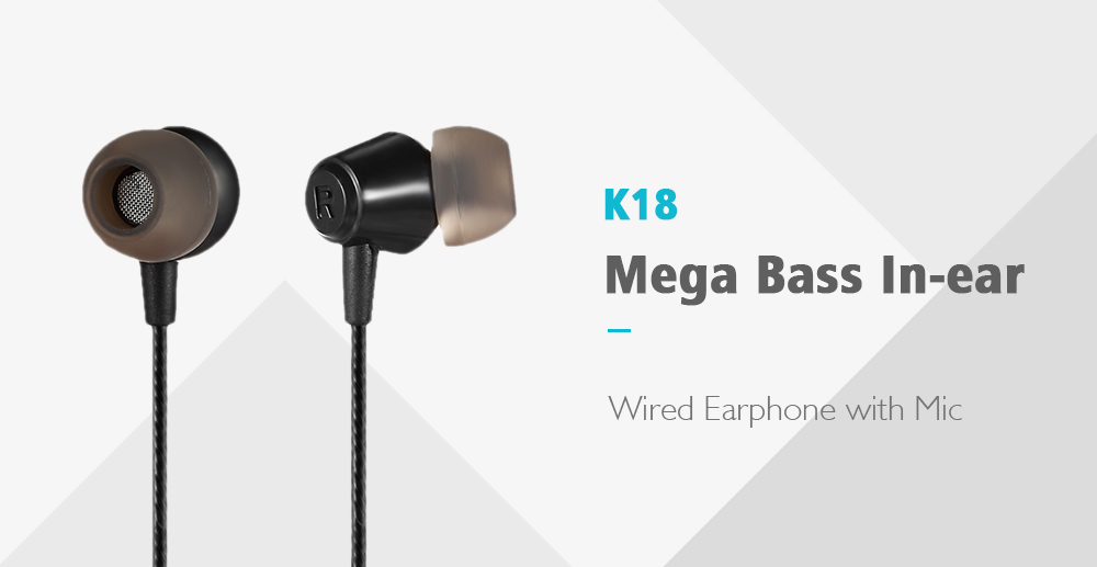 K18 Mega Bass Volume Adjustment In-ear Wired Earphone- Light Pink