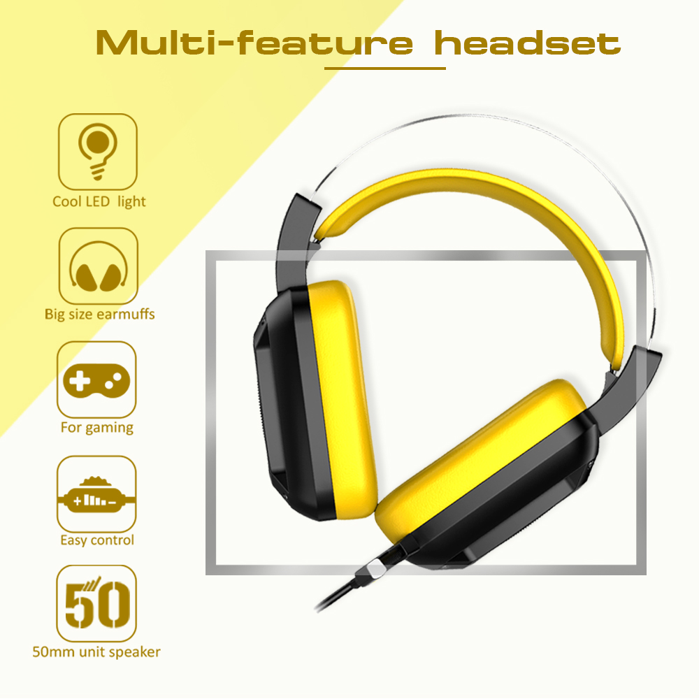 G808 Gaming Headset 7.1 Virtual Channel- Yellow