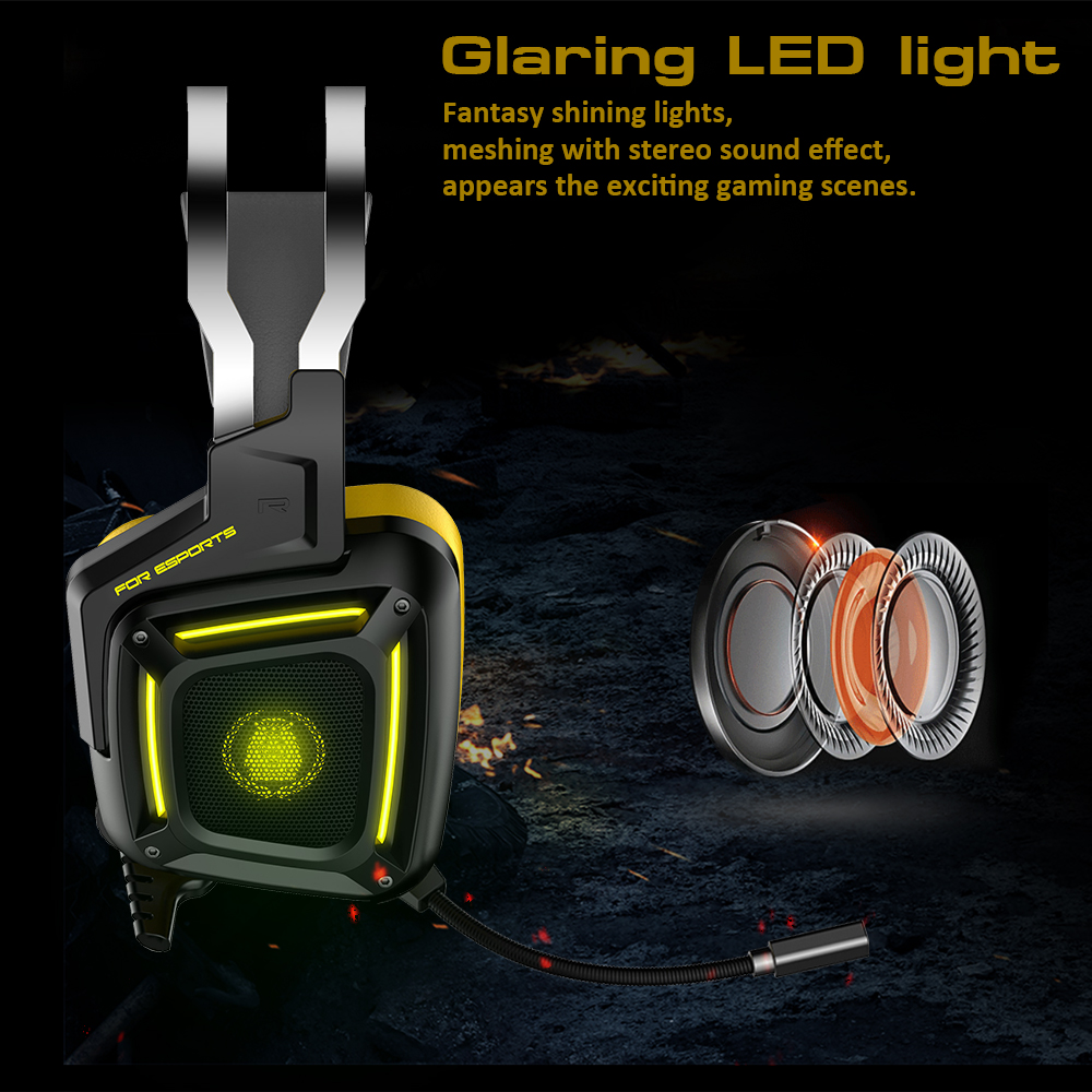 G808 Gaming Headset 7.1 Virtual Channel- Yellow