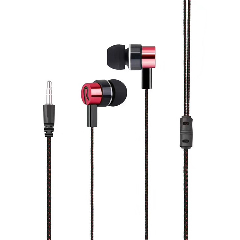 Woven Wire In-Ear Bass Electroplating General Earphone