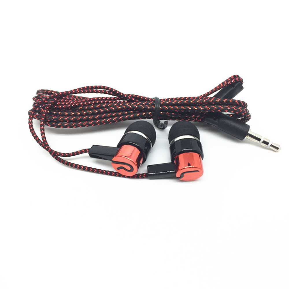 Woven Wire In-Ear Bass Electroplating General Earphone