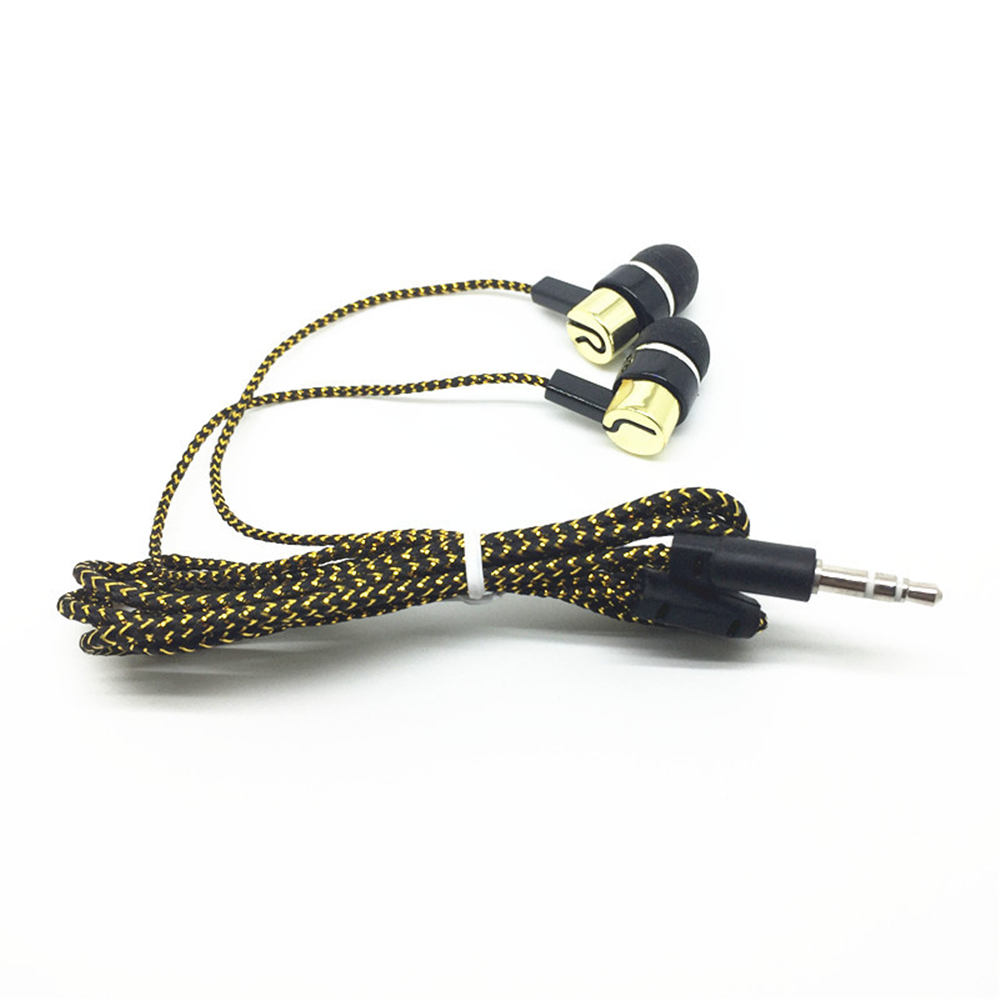 Woven Wire In-Ear Bass Electroplating General Earphone