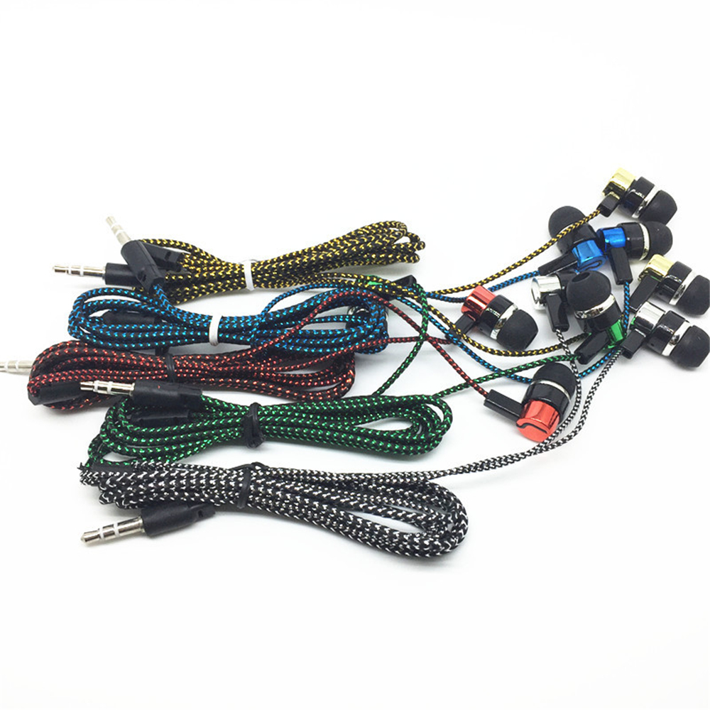 Woven Wire In-Ear Bass Electroplating General Earphone