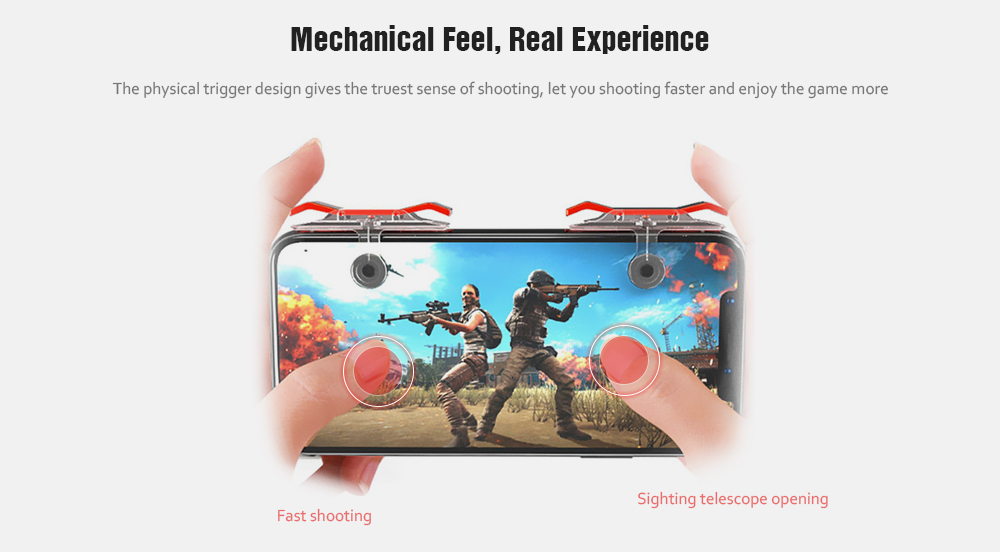 Mobile Game Fire Button Shooting Trigger Aim Key Joystick 2pcs- Red