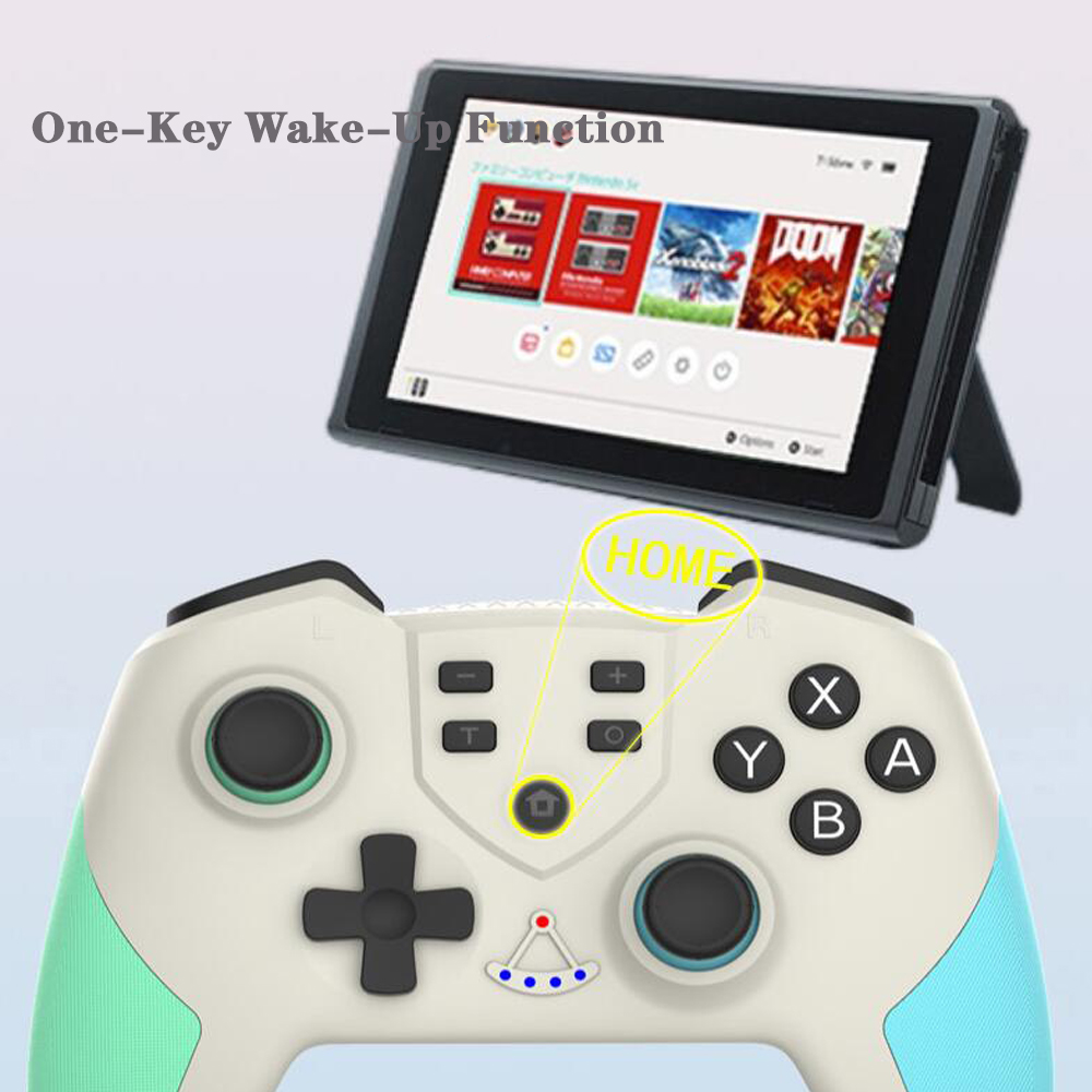 NFC Function Switch Pro Wireless Bluetooth Games Consoles Controller Gamepad - Aquamarine