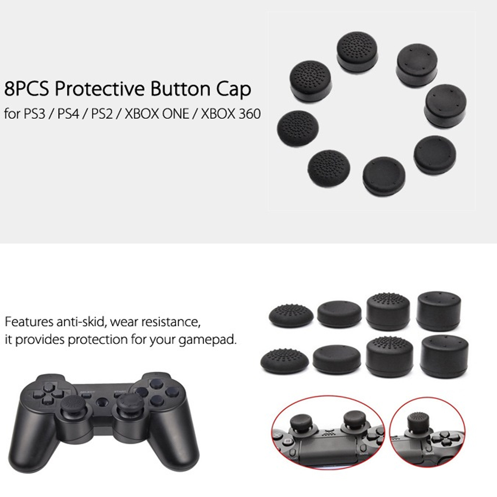 8PCS Silicone Controller Joystick Thumb Stick Grip Cap Cover for PS4/PS3/XboxOne