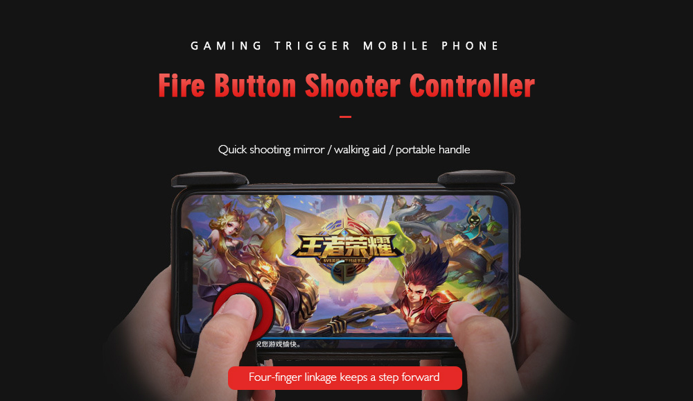 Gaming Trigger Mobile Phone Fire Button Shooter Controller and Gamepad- Black