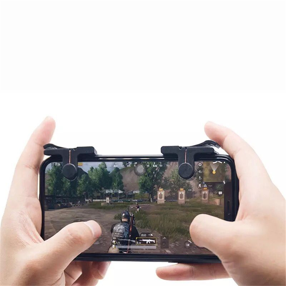 Mobile Game Gaming Trigger Shooting Fire Button Aim Key L1R1 Controller 2PCS- Black